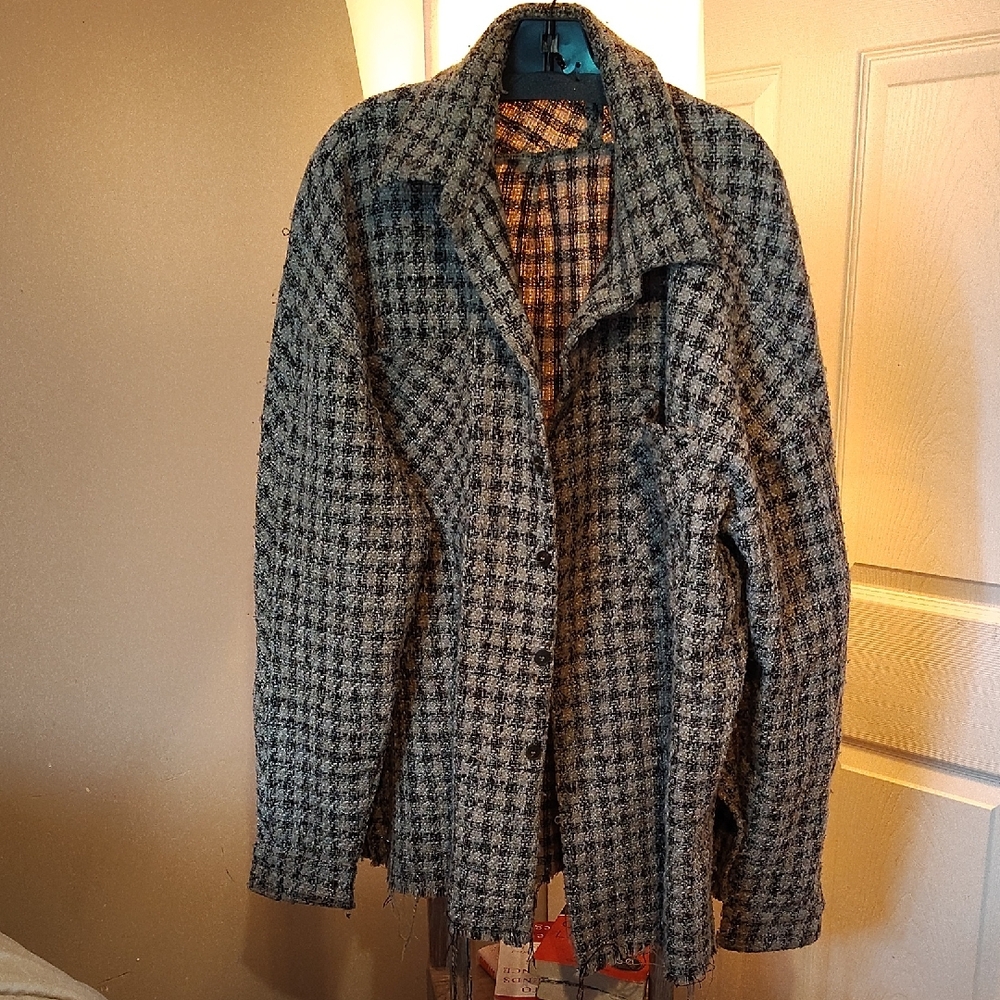 MNML Black and White Tweed Jacket